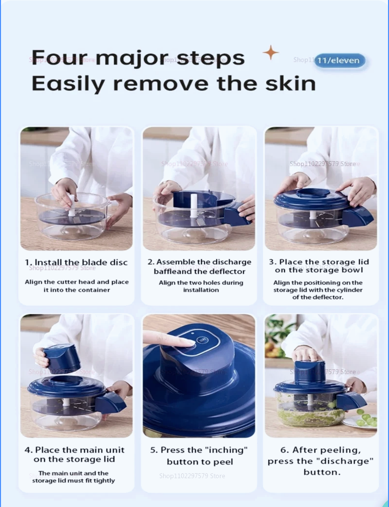 2026 Automatic Fruit Peeler Intelligent Peeling Machine Portable Wireless Grape/tomato/Garlic Peeler for Home Fast Kitchen Supplies